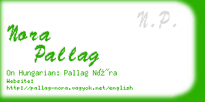 nora pallag business card